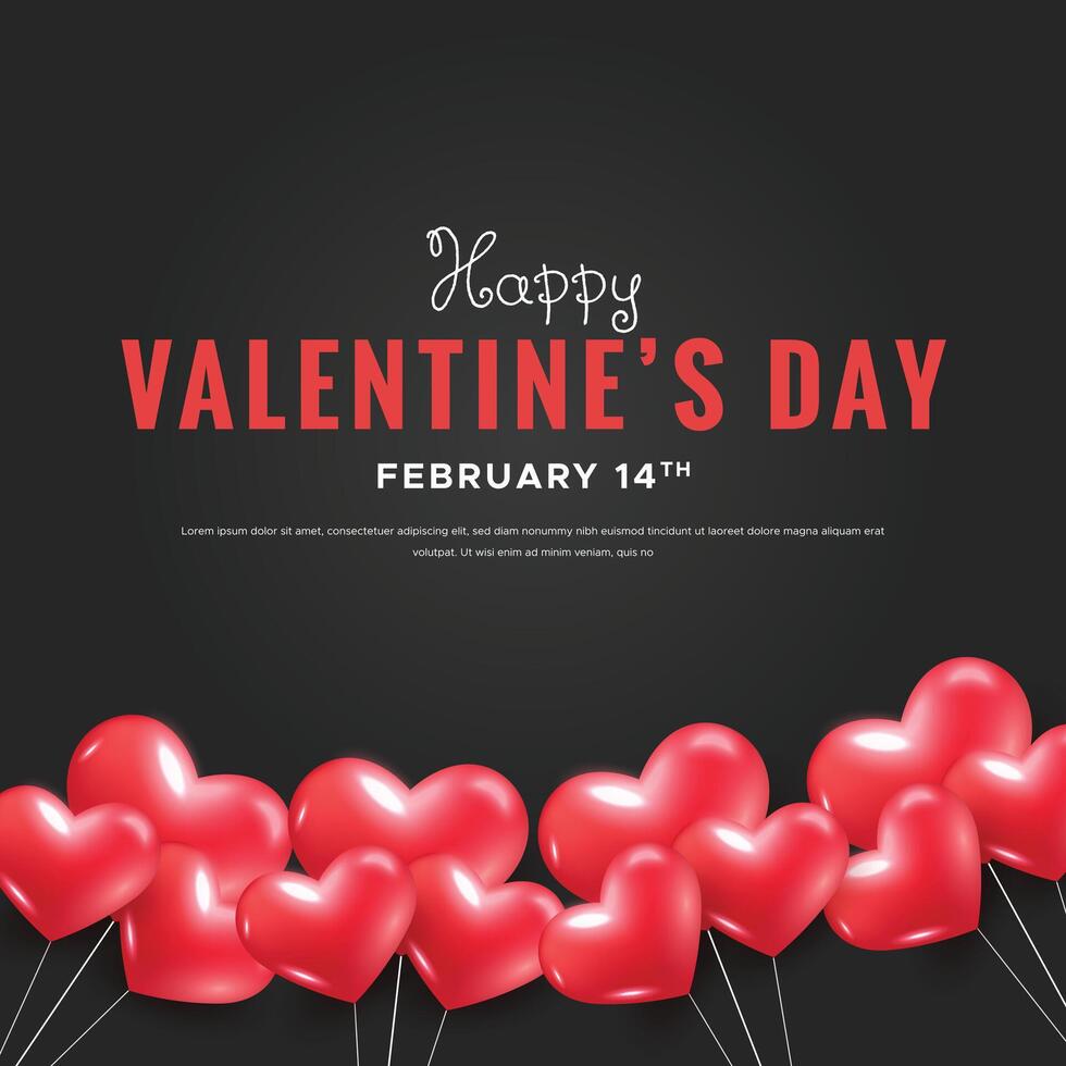 Valentine's Day decoration for social media post background. vector