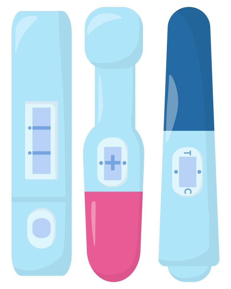 pregnancy test, a set of convenient equipment of various types for determining pregnancy at home vector