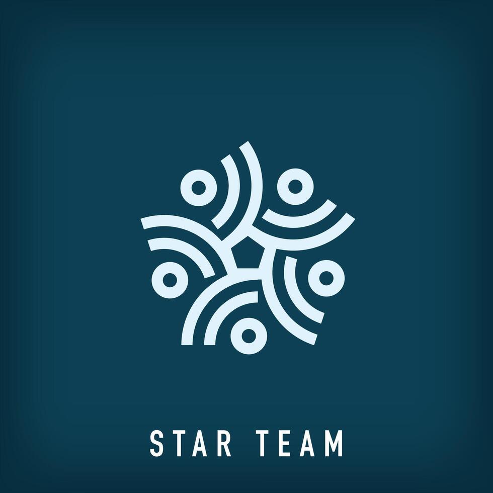 Creative success team star sign logo design. Identity design for social unity company. vector