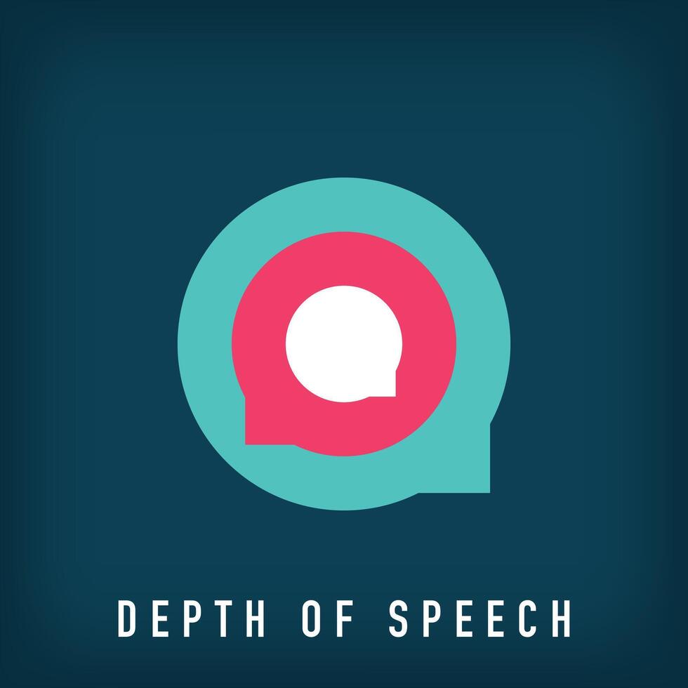 Modern speech depth logo design. vector