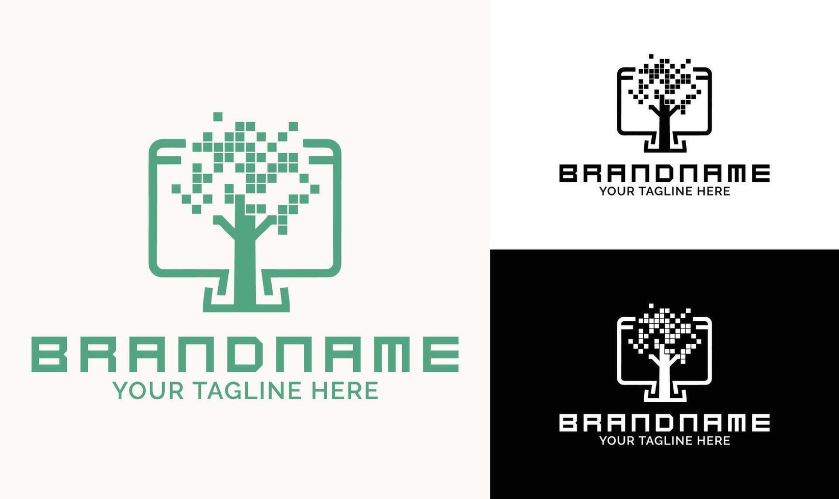 Tech Tree Gaming Logo Design Template for Game Developers, Esports, and Digital Innovation Brands vector