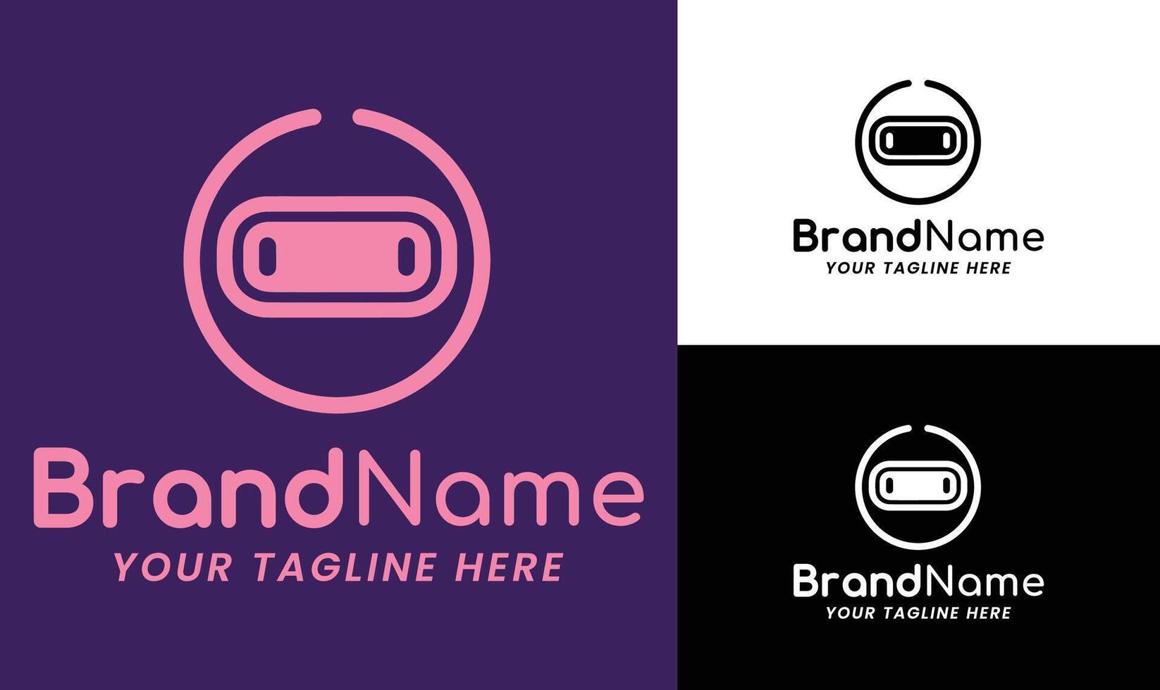 Minimalist VR Headset Logo Design Template for Gaming, Tech, and Virtual Reality Brands vector