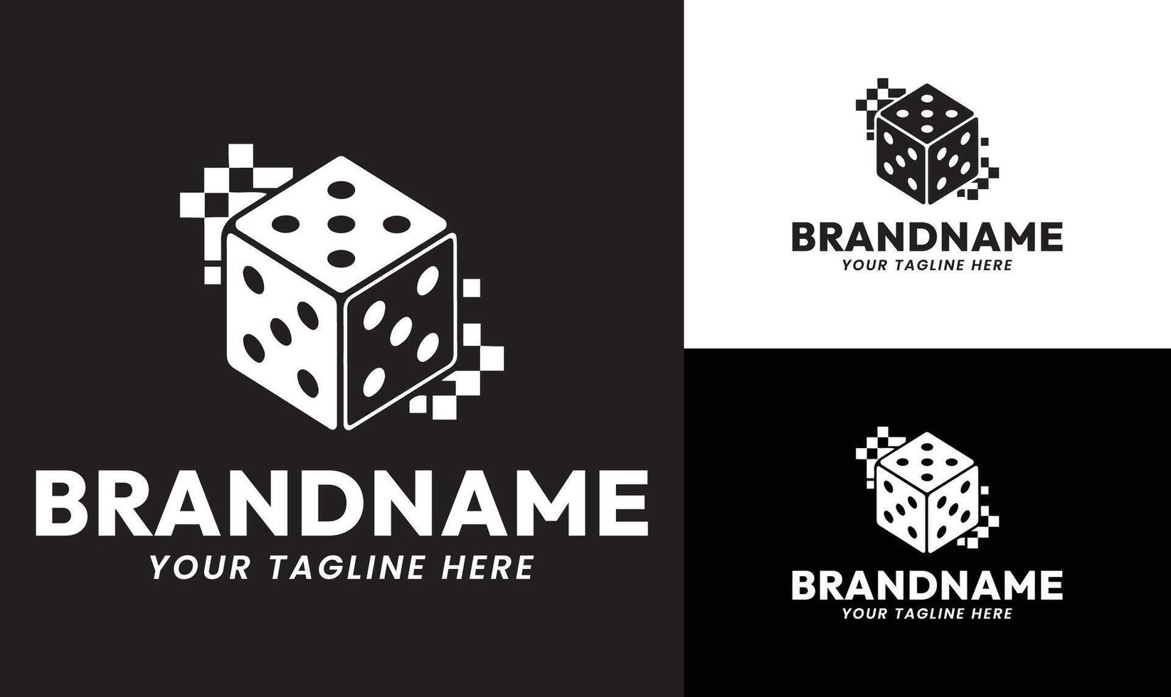 Digital Dice Gaming Logo Design Template for Board Games, Casino, and Online Gaming Platforms vector