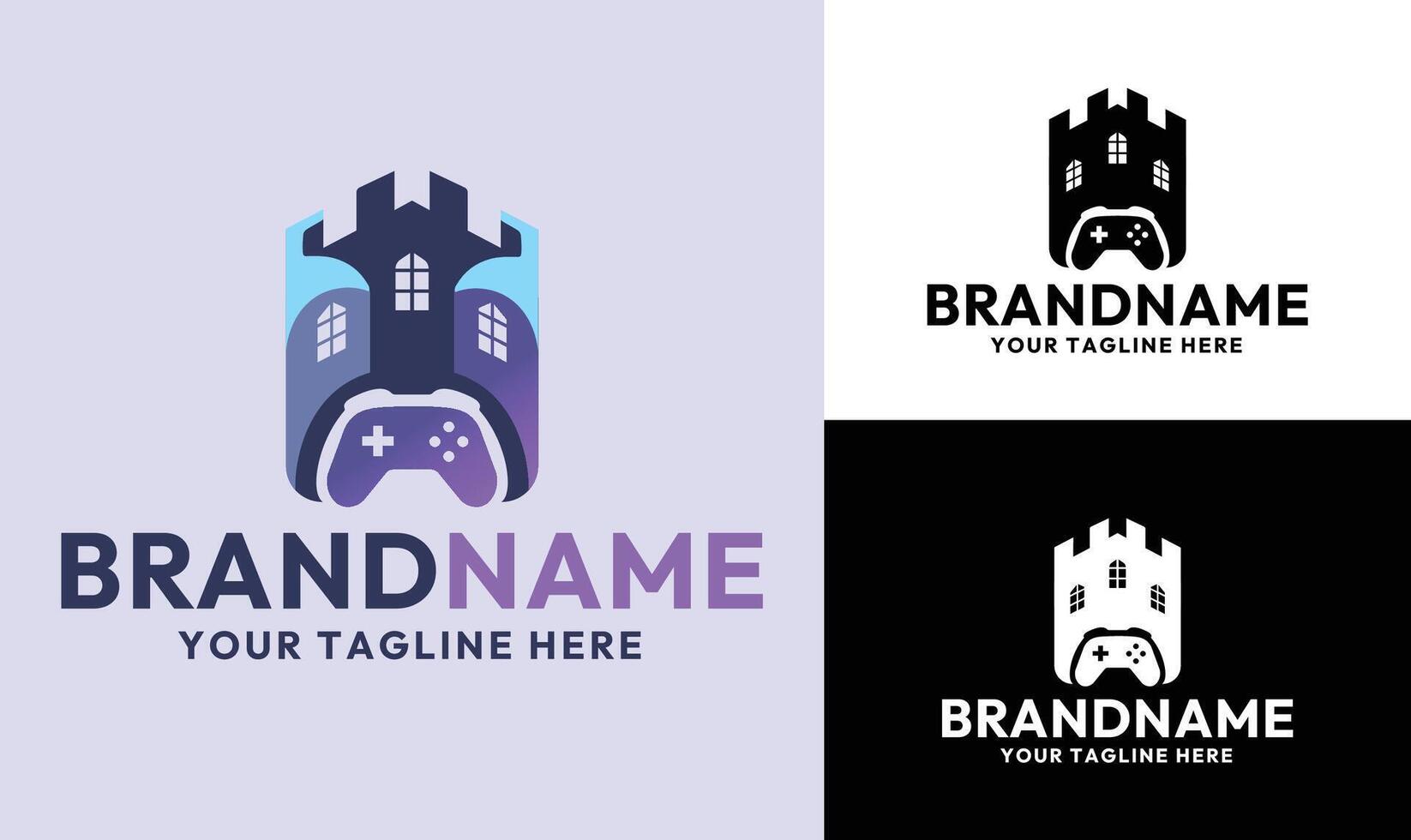 Castle Gaming Logo Design Template for Esports, Gaming Communities, and Game Development Studios vector