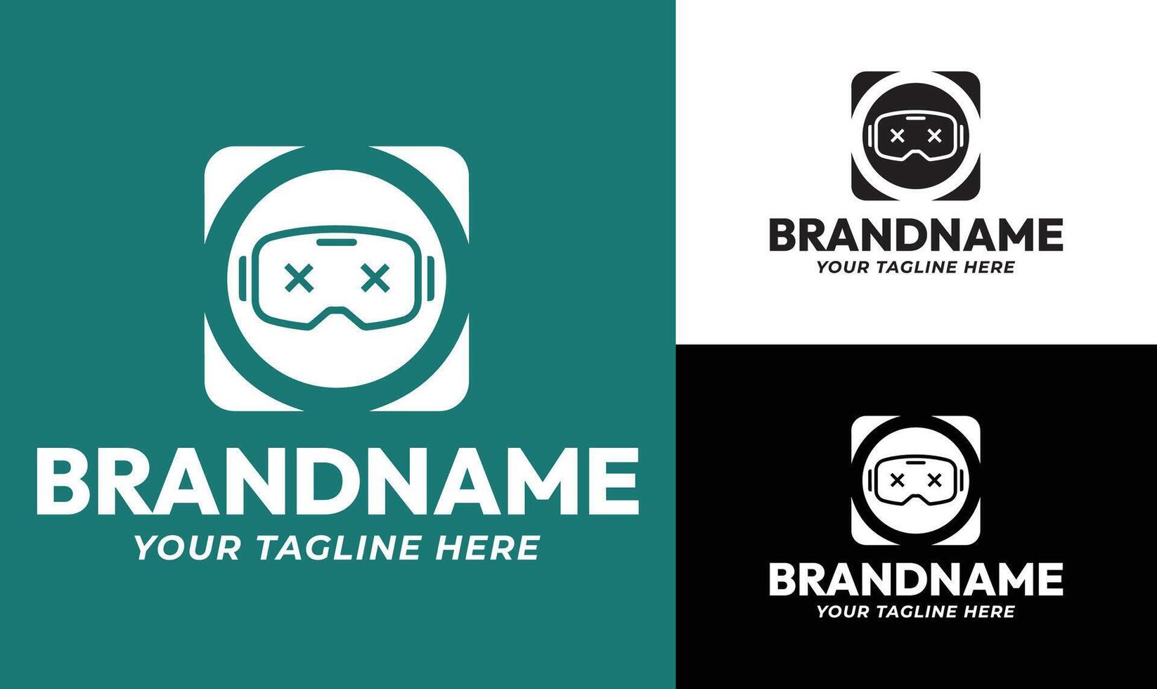 Modern VR Gaming Logo Design Template for Esports, Game Developers, and Virtual Reality Brands vector