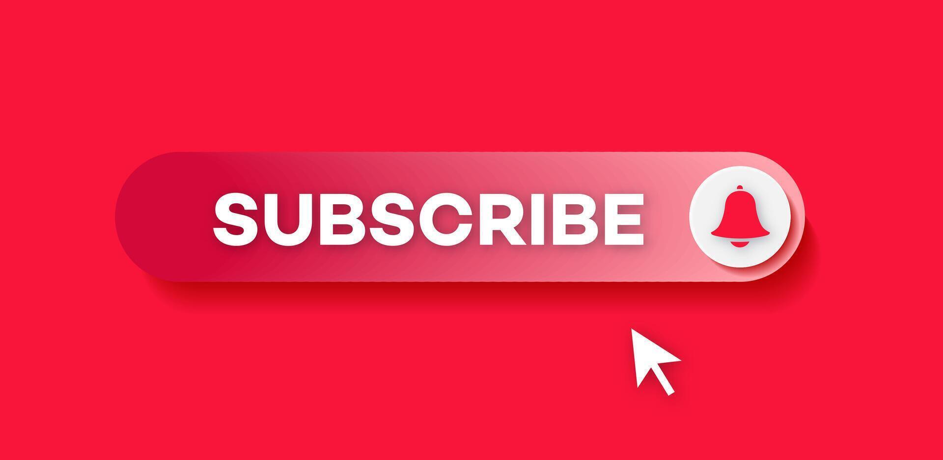 Subscribe button gradient style red color vector