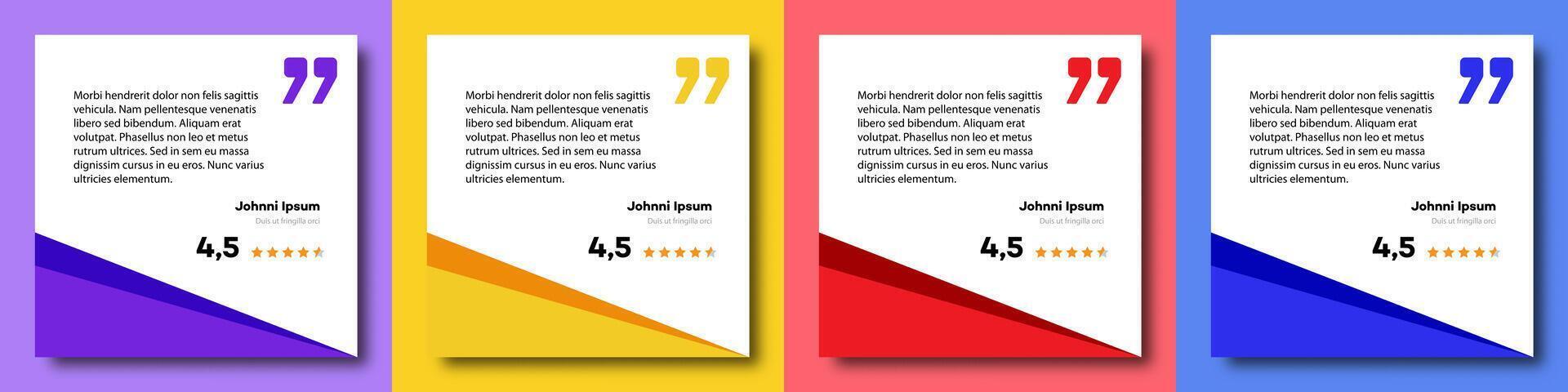 Feedback box set, bubble testimonial banner for social media vector