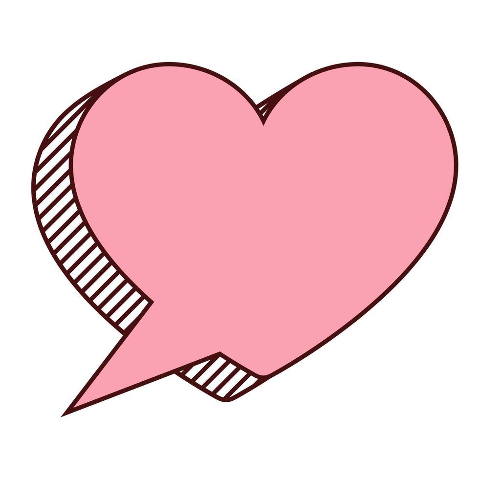 Speech bubble heart 3d style cloud talk vector