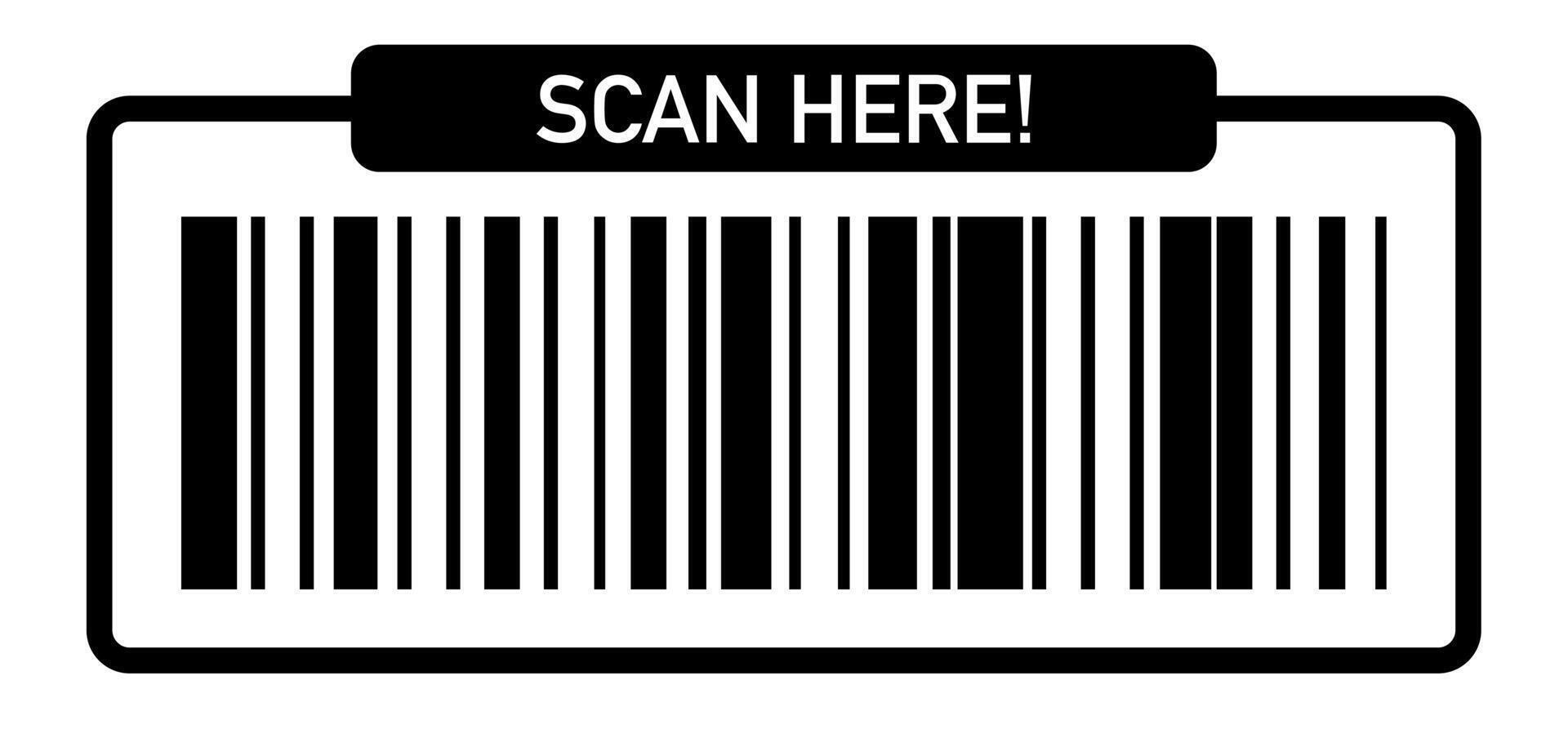 Barcode scan icon black color isolated vector