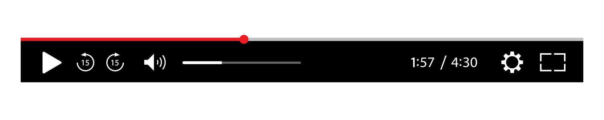 Multimedia player template for online cinema isolated vector