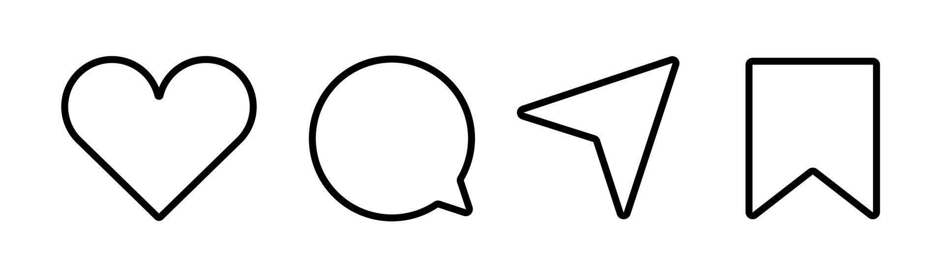 Social media button like, comment, share notification vector