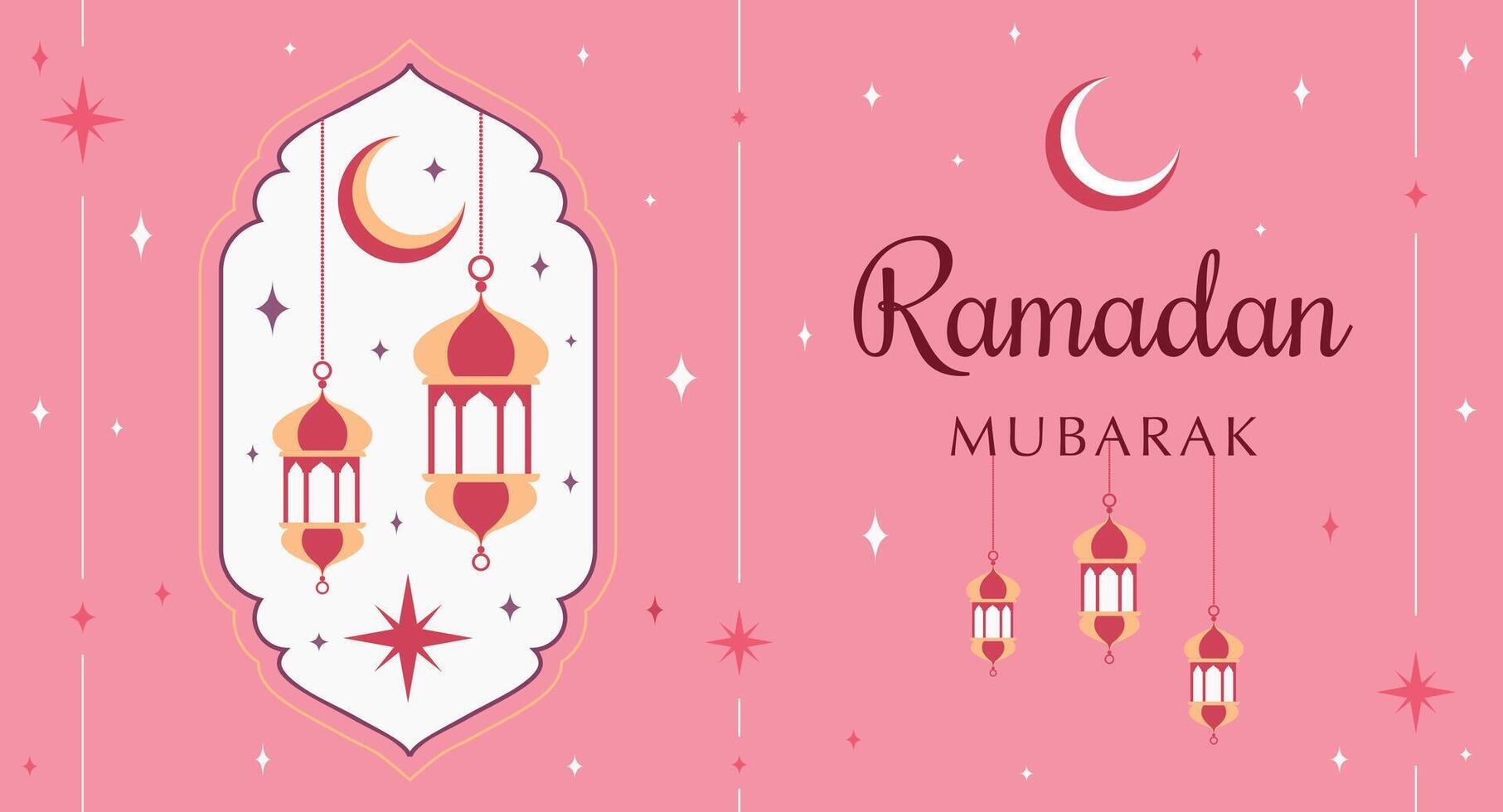 Ramadan Kareem greeting card cool coloful style vector