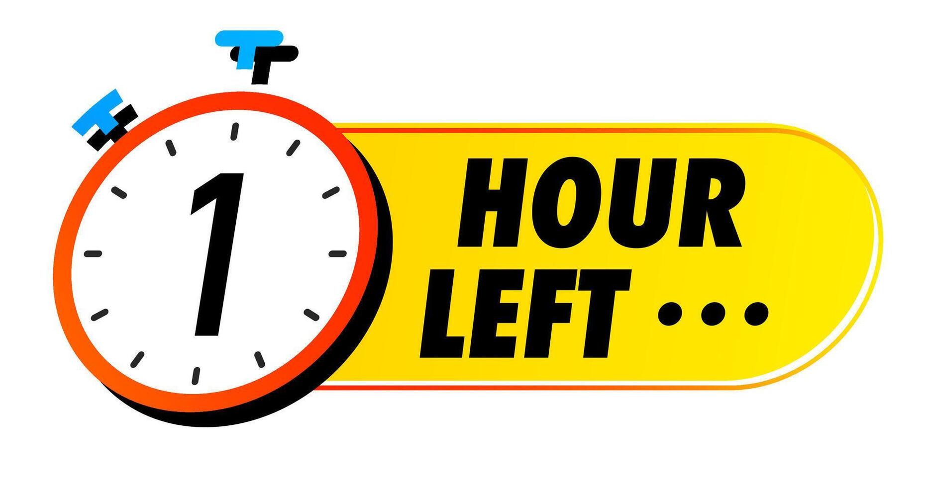 Countdown 1 hour left badge modern vector