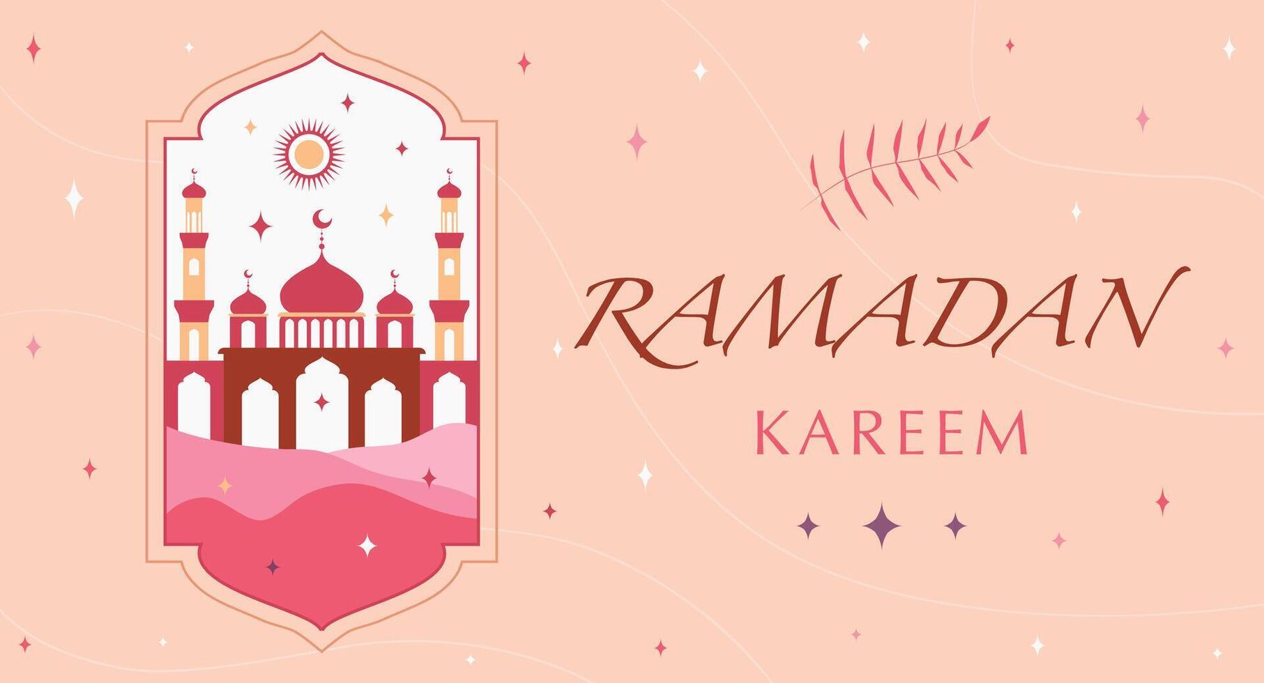Ramadan Kareem greeting card modern style vector