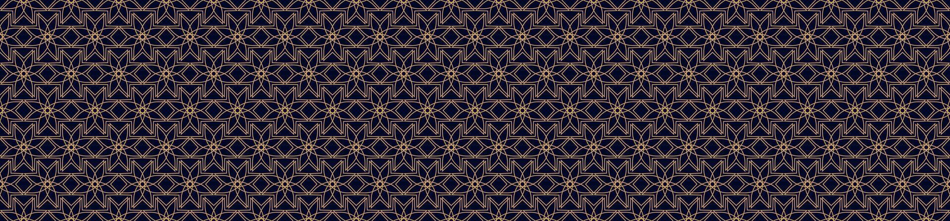 Arabic pattern line gold style vector