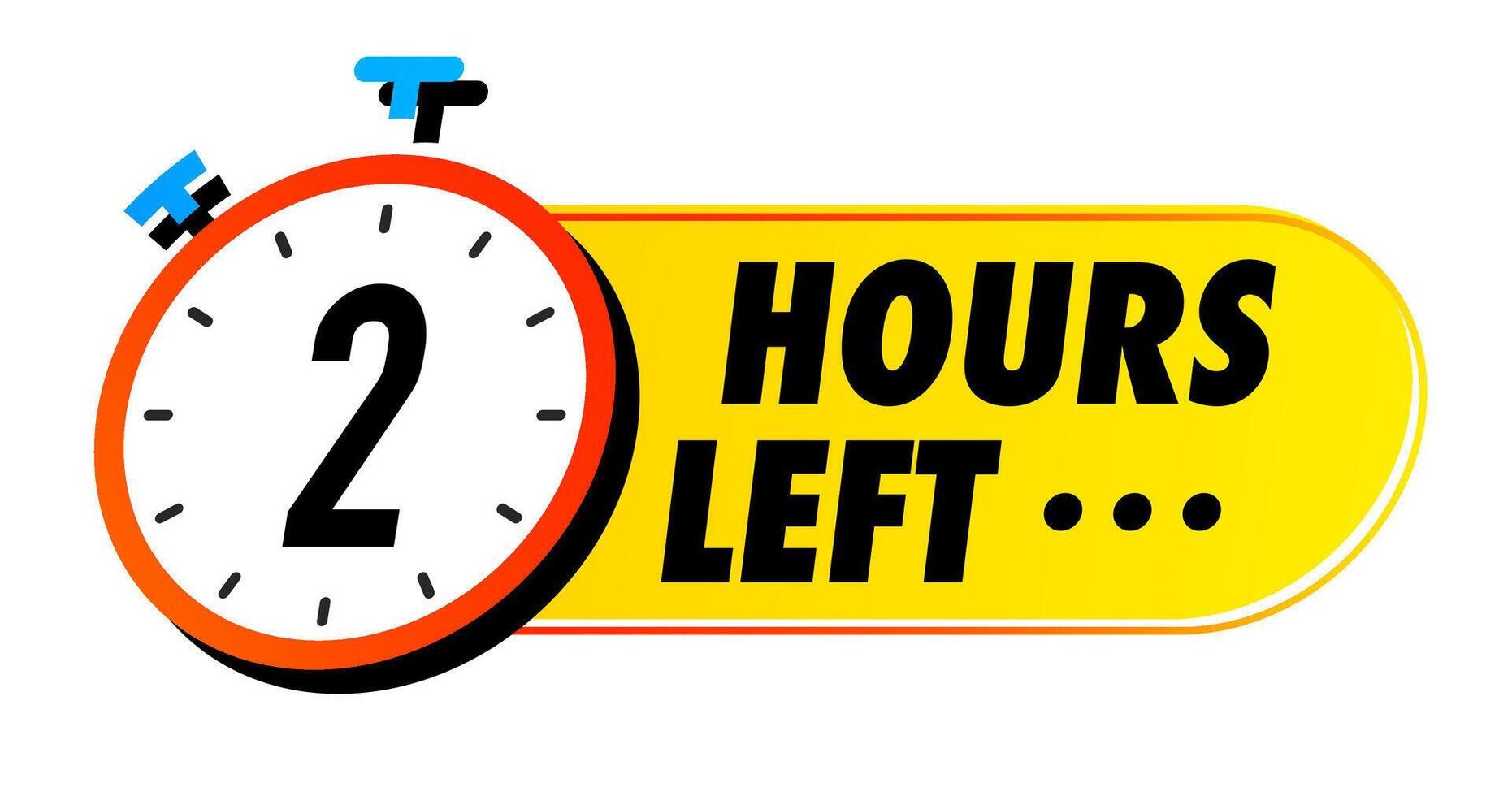 Countdown 2 hours left badge color vector