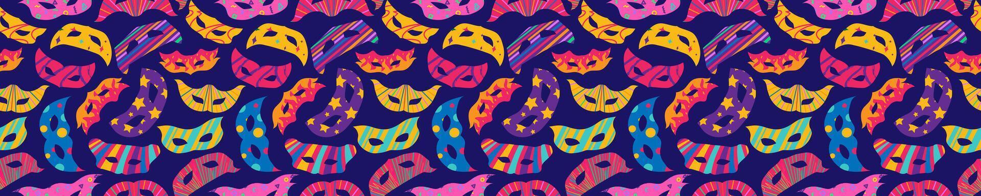 Carnival mask pattern colorful long style vector
