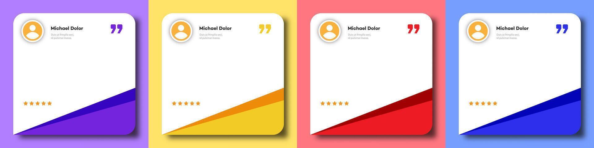 Feedback box, bubble testimonial banner collection vector