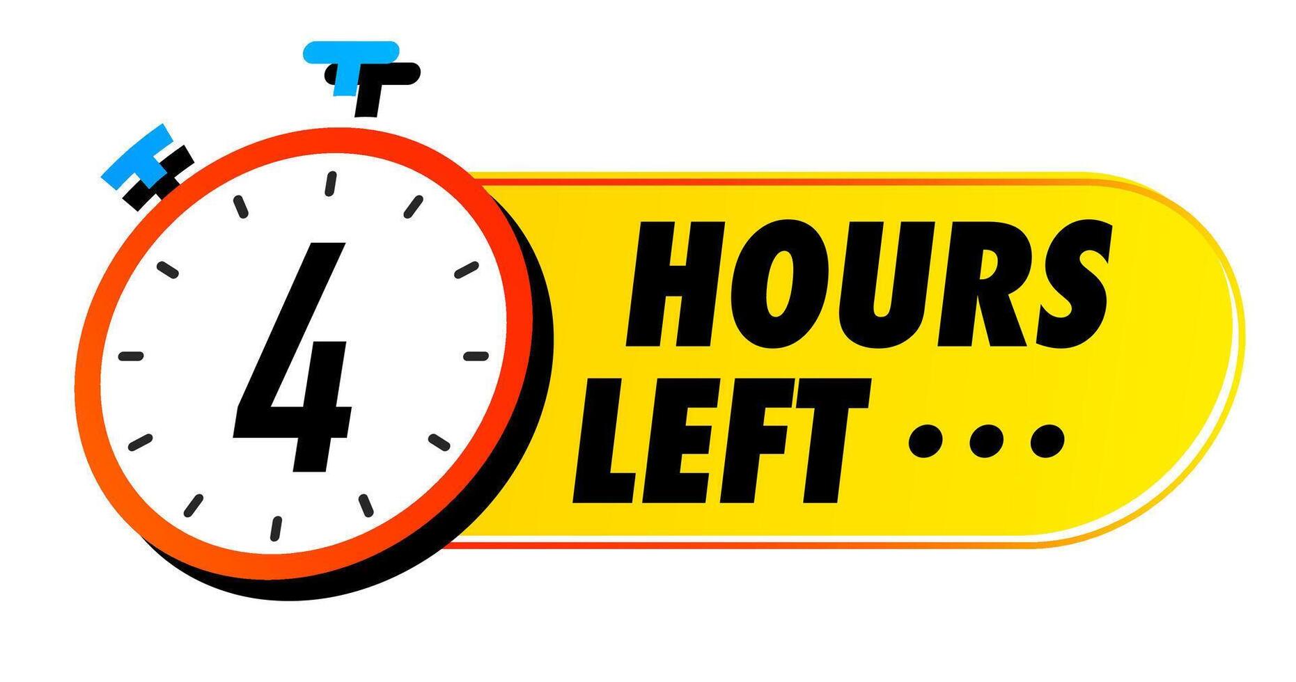 Countdown 4 hours left badge colorful vector