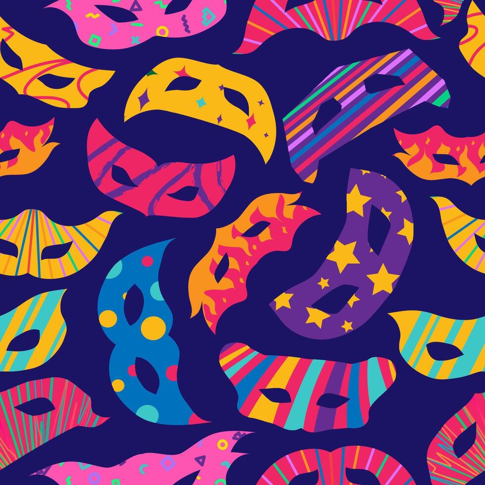 Carnival mask pattern colorful style for party vector