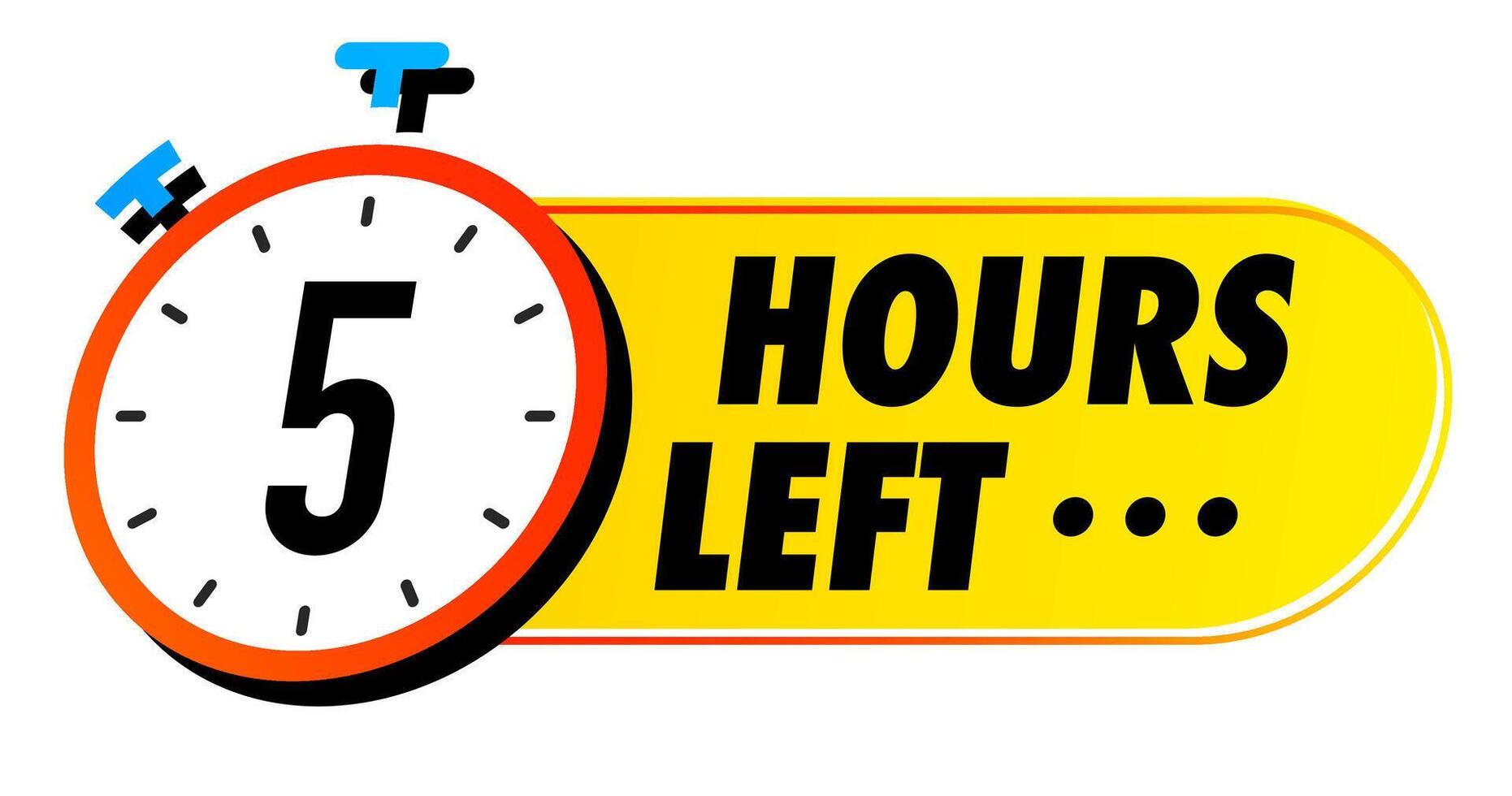 Countdown 5 hours left emblem vector