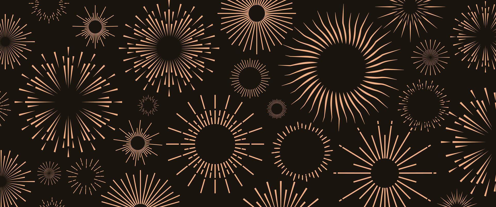 Fireworks background golden color style cool vector