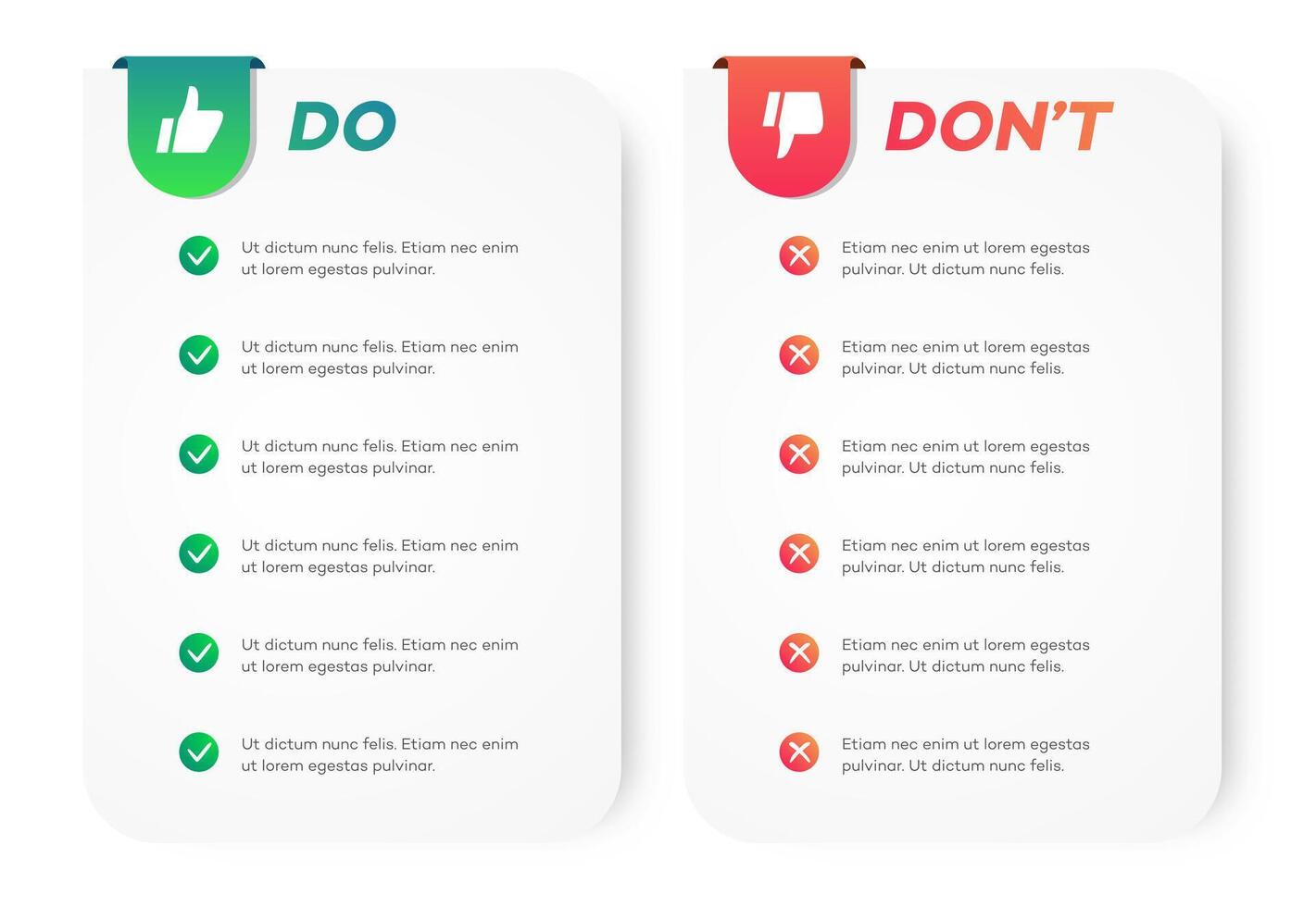 Do and dont infographic template trendy style vector