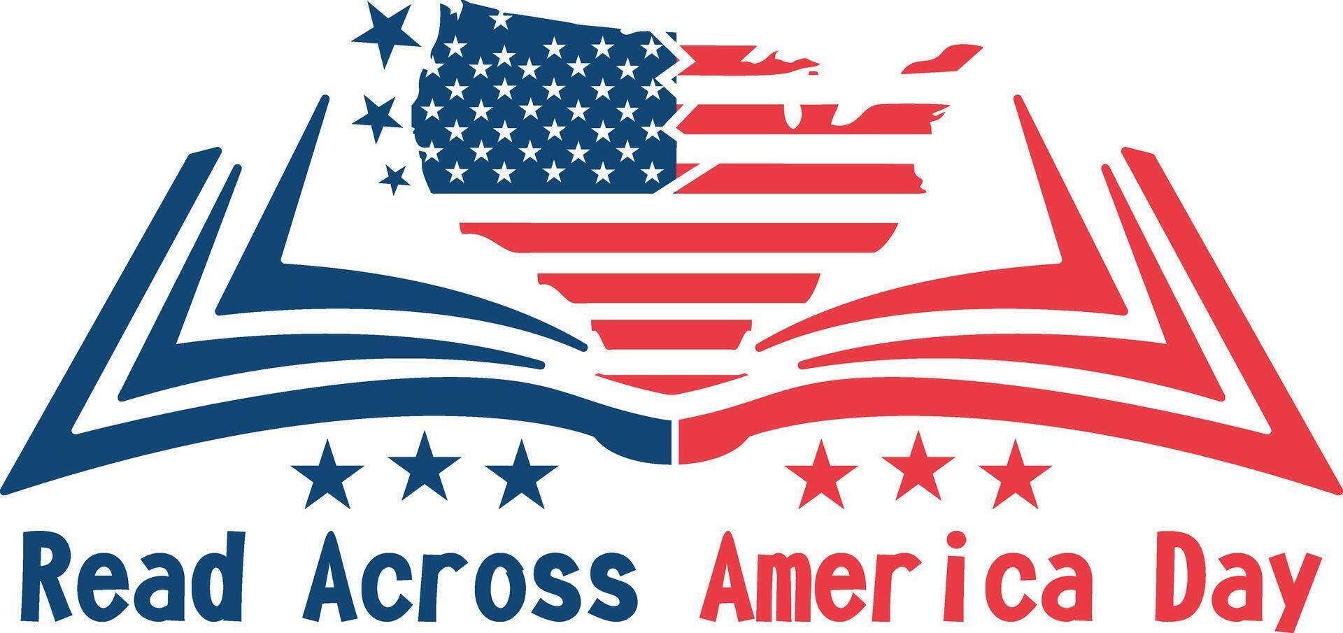 Read Across America Day Logo Design for Education and Literacy Events vector