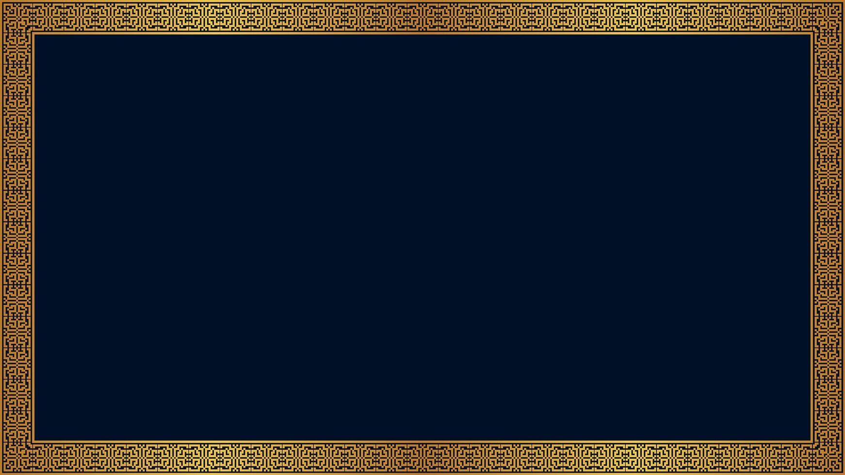 Golden border geometric frame seamless pattern vector