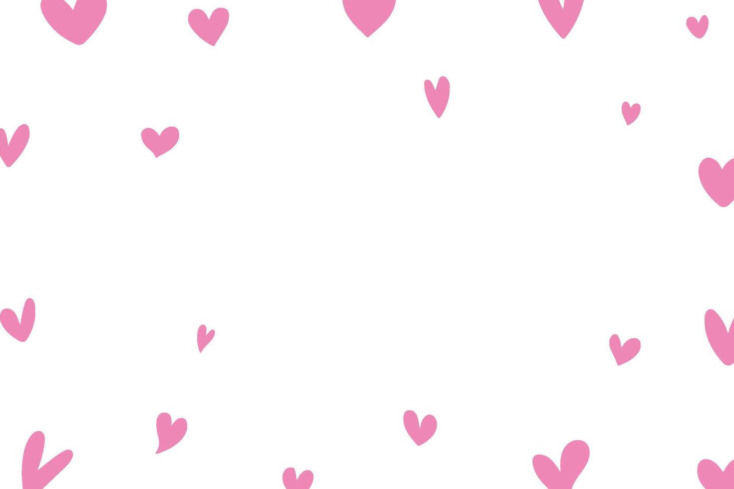 Pink heart shape, bright and scattered on white background. for moments of romance and affection vector