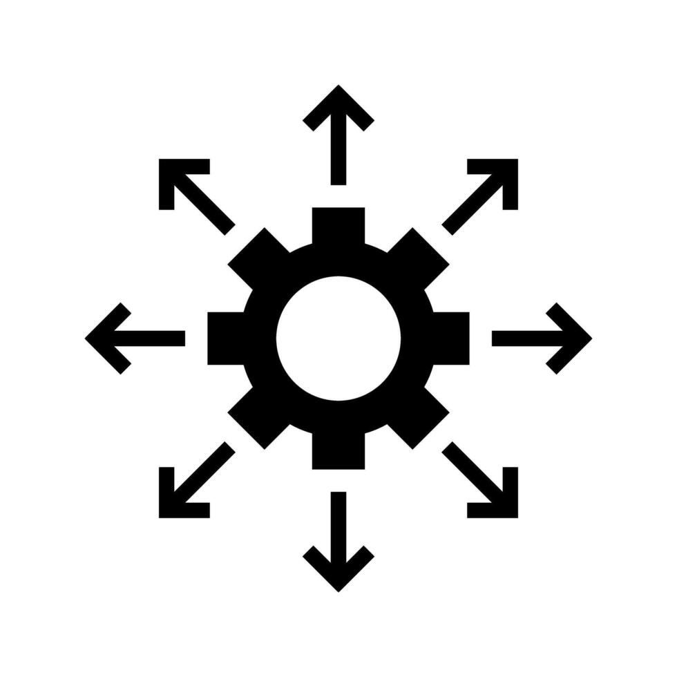 gears with arrows engineering science icon vector