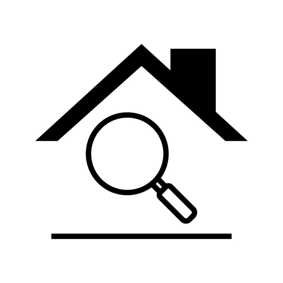 house with magnifying glass icon vector