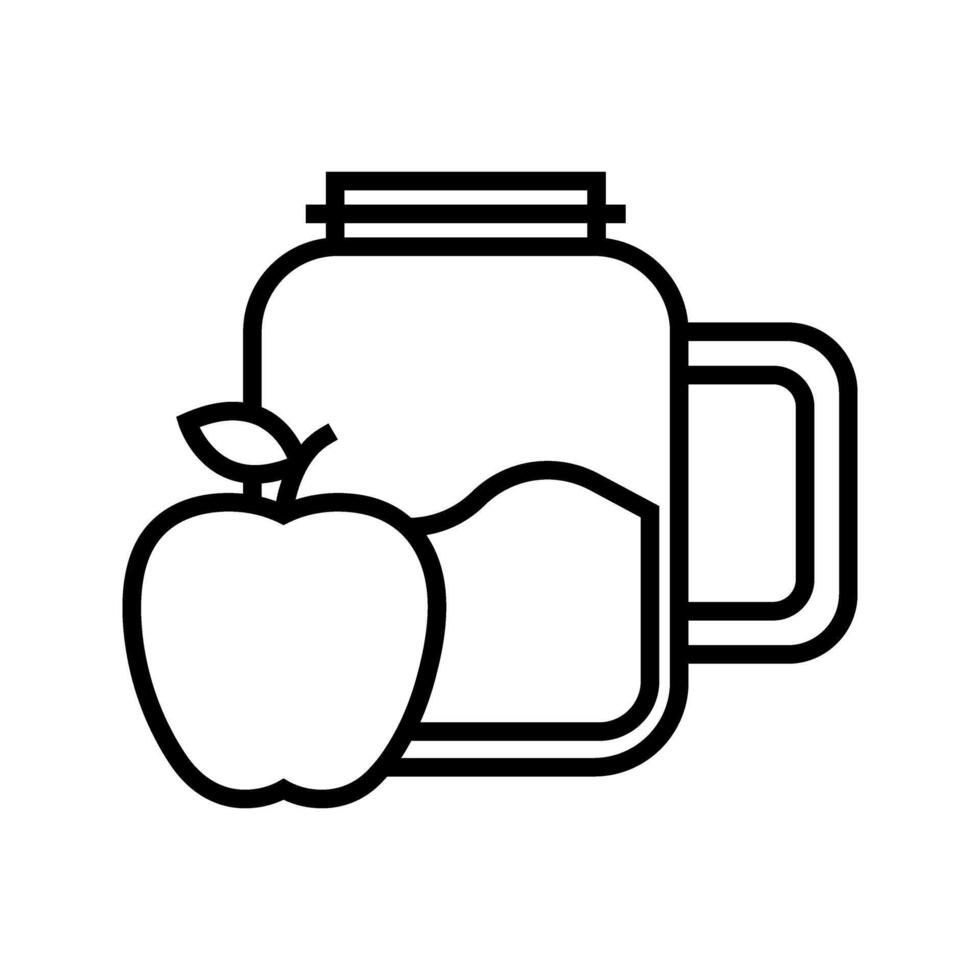 apple with jar glass icon vector