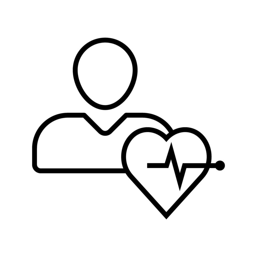 a person with heart beat icon vector