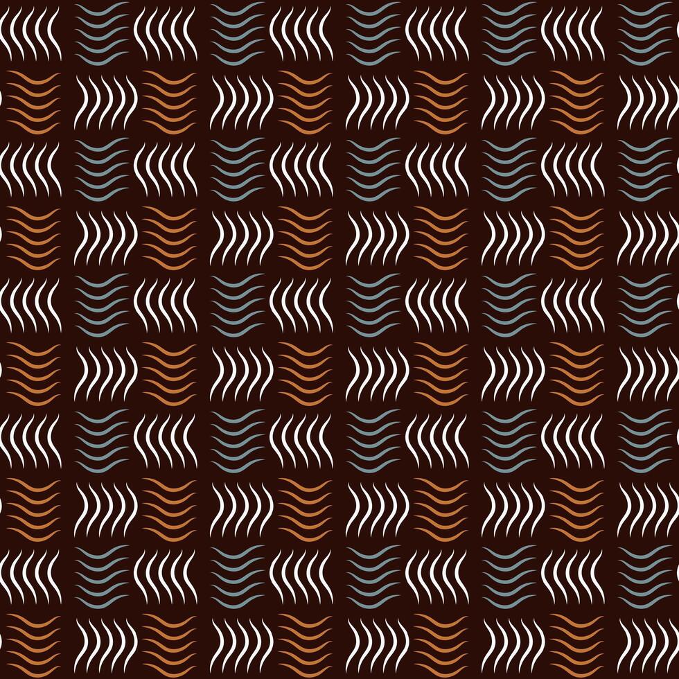 An modern abstract seamless hand drawn pattern used in ethnic background, simple style. and textiles on dark brown Background, illustration. vector