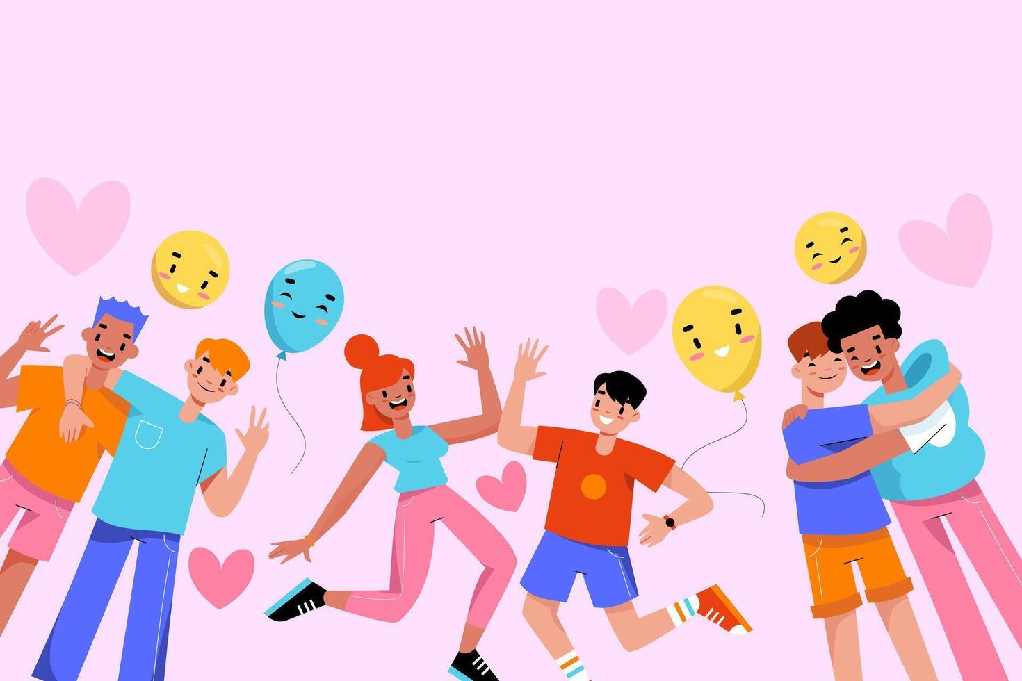 Joyful Celebration with Friends vector