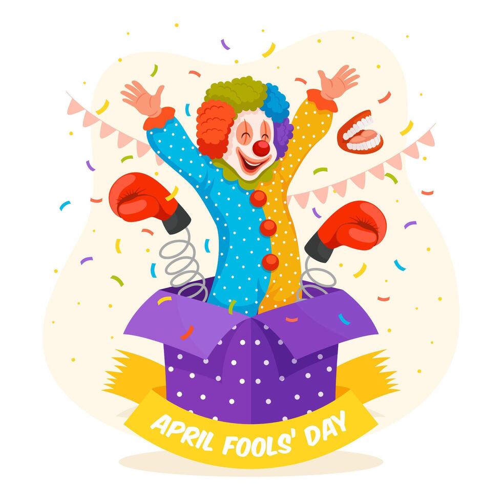Festive Clown Celebrating April Fools' Day vector