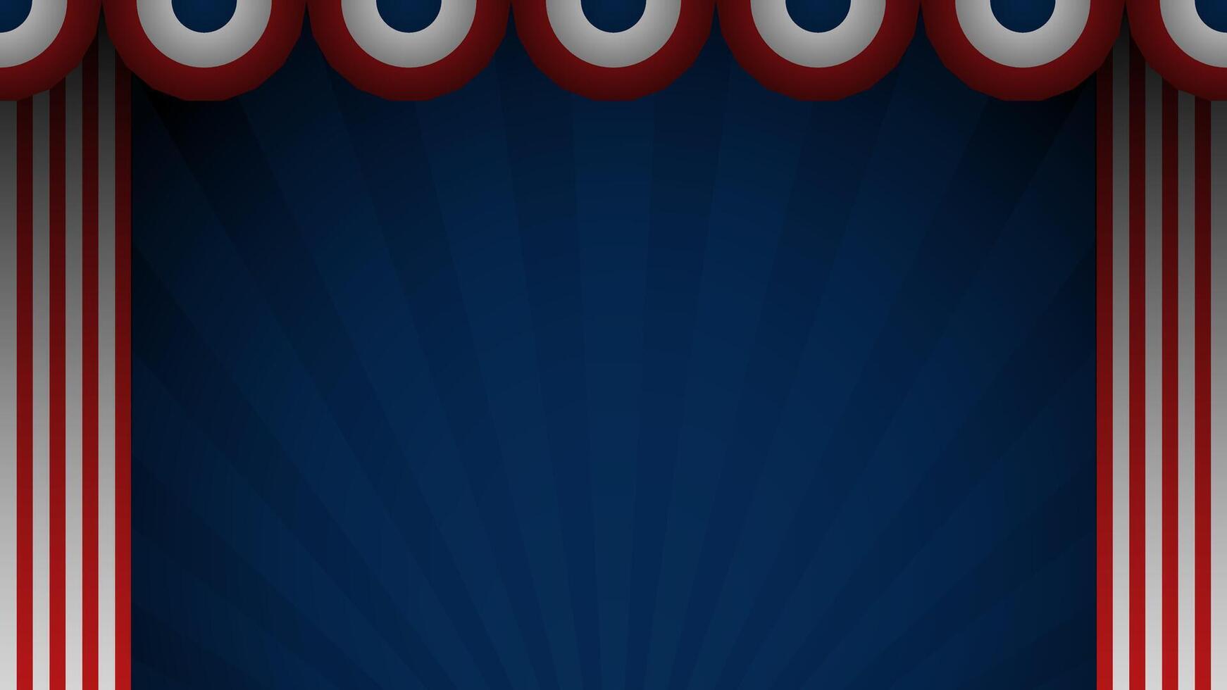 America gradient template background with empty space on blue vector