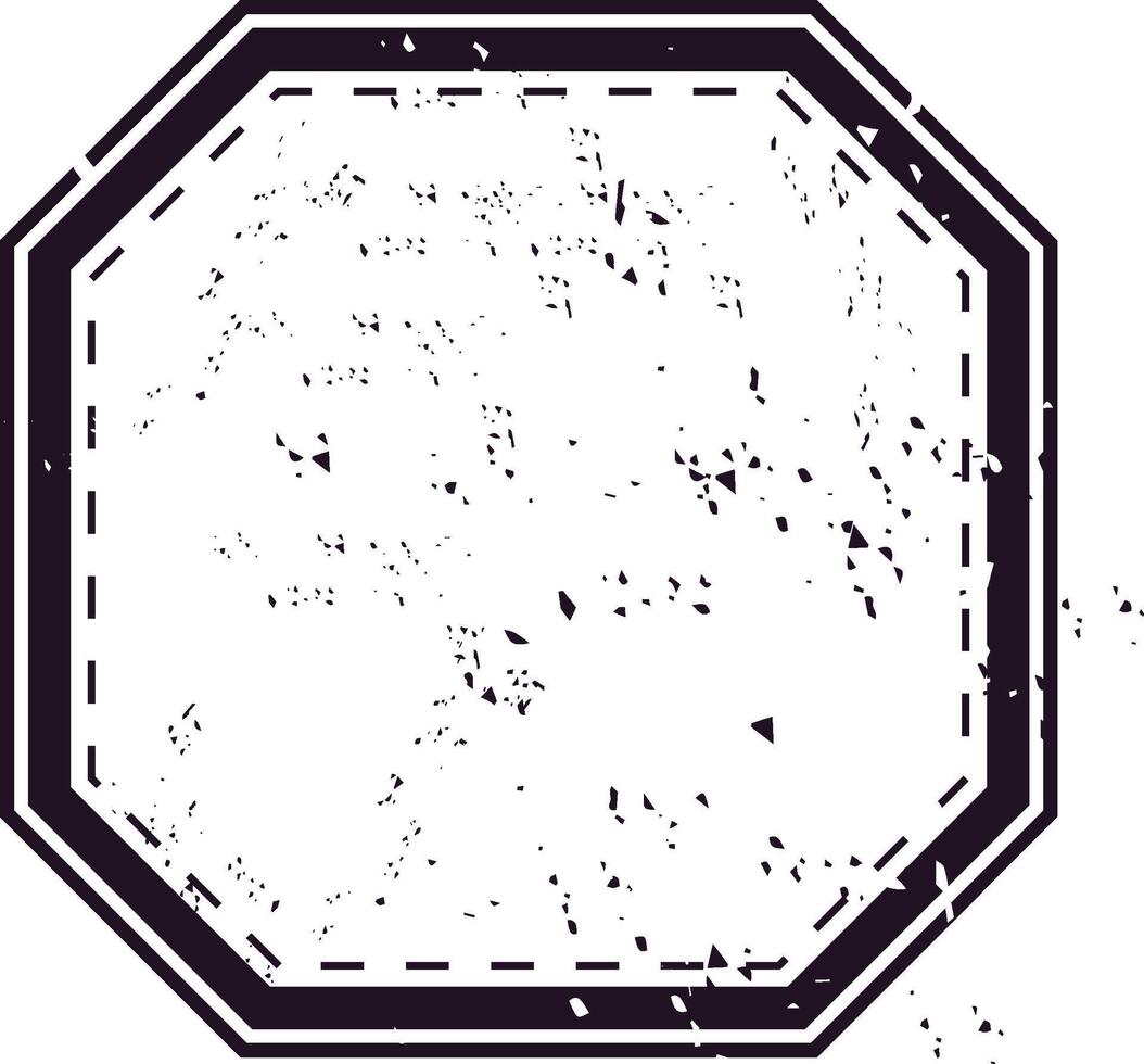 Octagonal vintage travel stamp featuring a distressed texture. Ideal for retro themed designs, postage projects, and mailing labels. Perfect for adding an authentic vintage touch vector