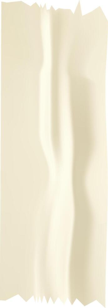 Beige sheet of paper folded vertically, creating a central crease and showing rough and uneven edges, giving an impression of worn and used paper vector