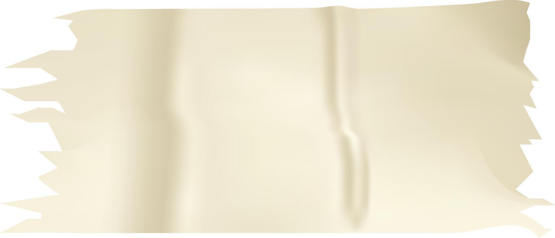 Crumpled beige sticky tape featuring ripped edges enhances realism in designs, presentations, and creative projects, adding a unique texture and visual interest to various applications vector