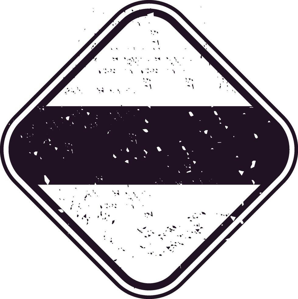 Empty grunge rubber stamp with rounded corners and black stripe, isolated on white background, useful as a template for travel postmark, mailing label or air mail stamp frame vector