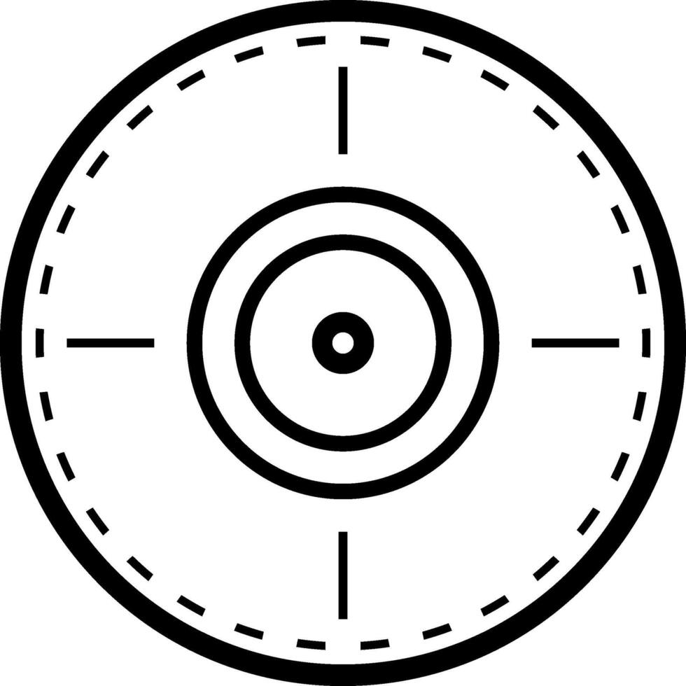 Sniper scope crosshair targeting system focusing on target with precision and accuracy, ideal for military, hunting, or shooting sports applications, featuring a simple and bold design vector