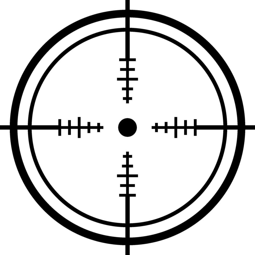 Sniper scope crosshairs aiming target navigation pointer mark cursor symbol icon aiming viewfinder weapon military sight shooting aims focused eye view vector
