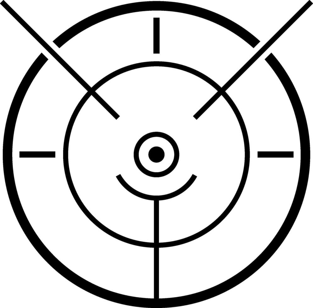 Sniper scope crosshair with target navigation, sniper weapon mark cursor, different focus military sight and focused eye shooting aims symbol vector