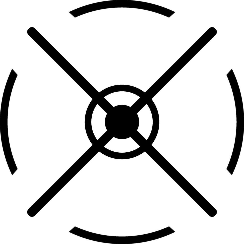 Sniper crosshair focusing target during aiming process, simple black and white illustration of target navigation, sniper weapon mark cursor vector