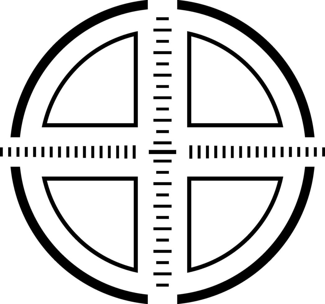 Circular sniper scope crosshairs indicating target navigation, weapon mark cursor, different focus military sight and focused eye shooting aims vector