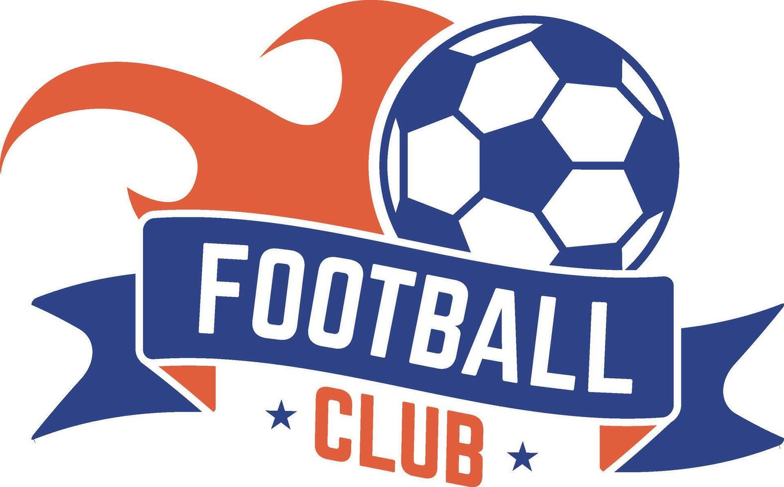 Football club logo featuring a burning flame and soccer ball, displayed on a clean white background, perfect for representing sports branding and team identity vector
