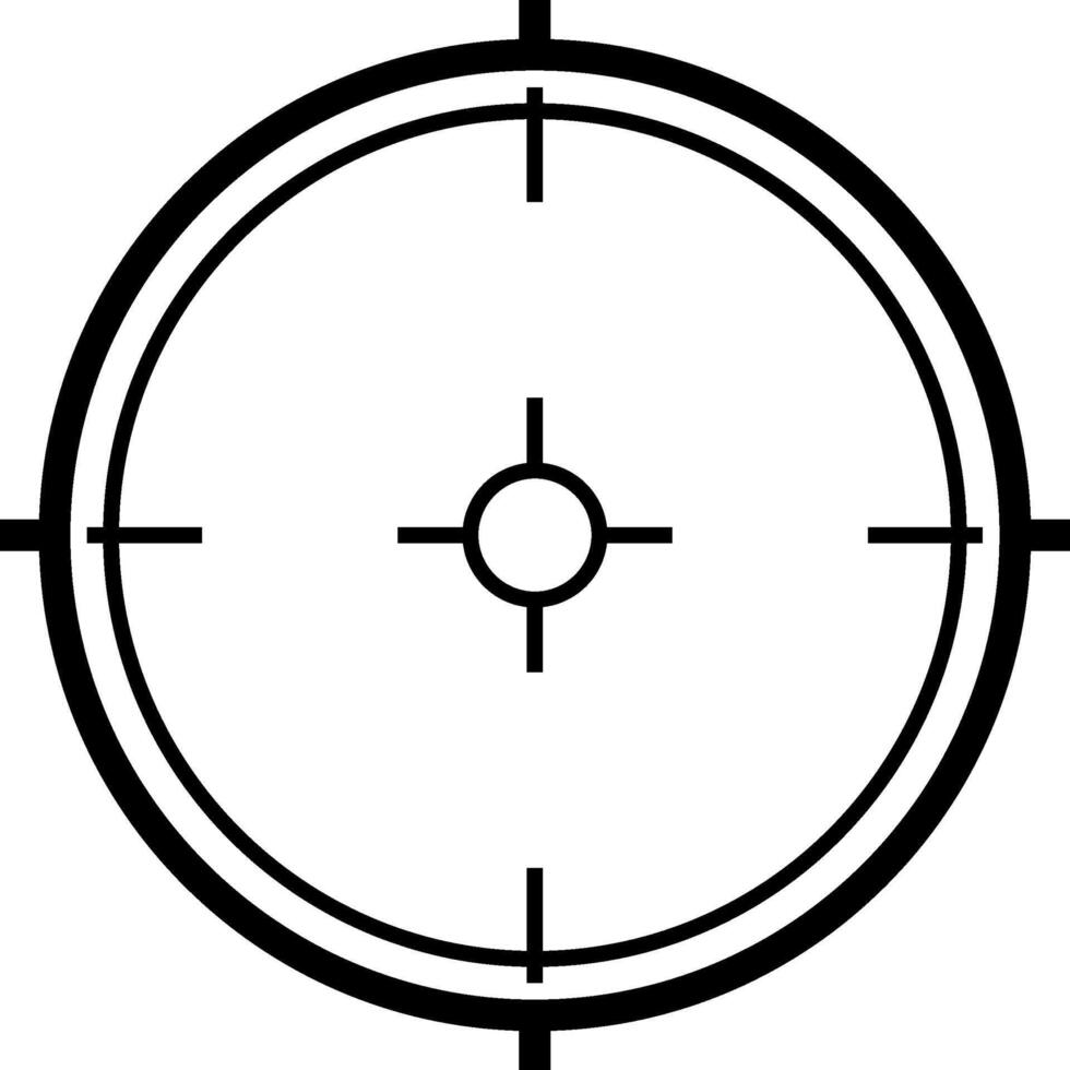 Sniper scope crosshair targeting aiming pointer mark cursor symbol icon isolated on white background represents the concept of precision and focus vector