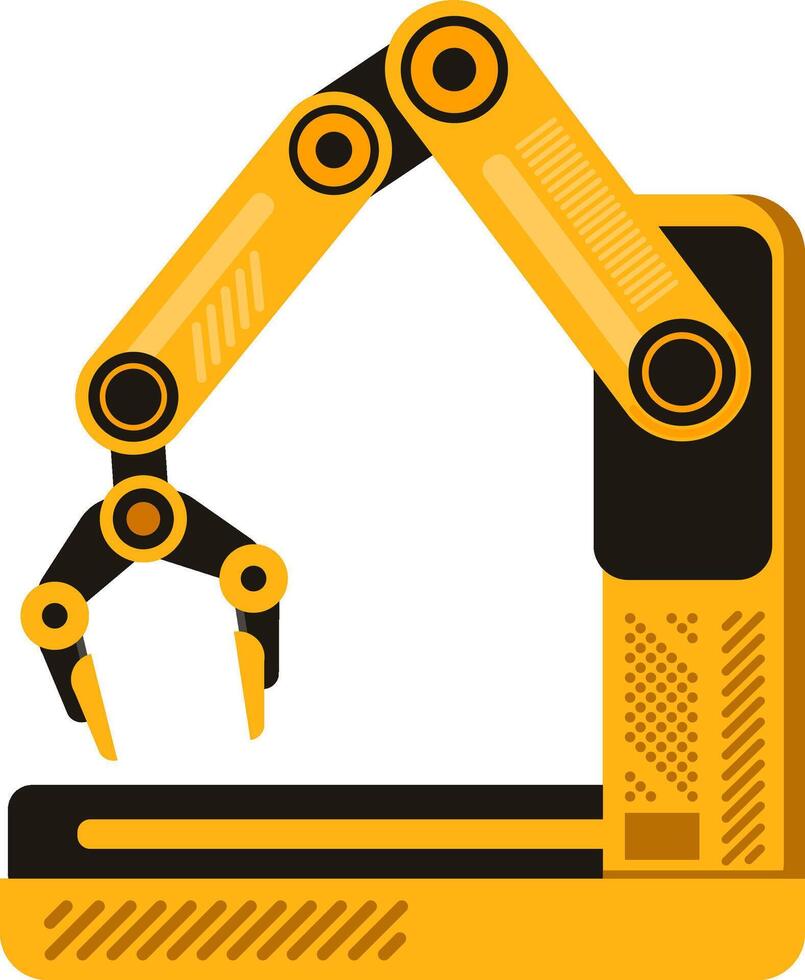 Modern robotic arm performing tasks in a manufacturing plant, highlighting advanced automation technology and showcasing innovative industrial processes for enhanced efficiency and productivity vector